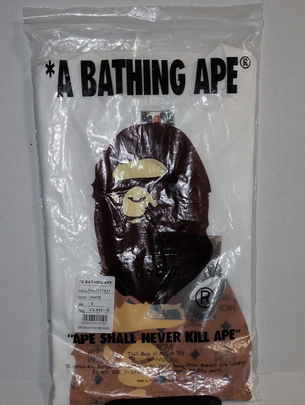 A Bathing Ape White Graphic Logo Men’s Shirt
